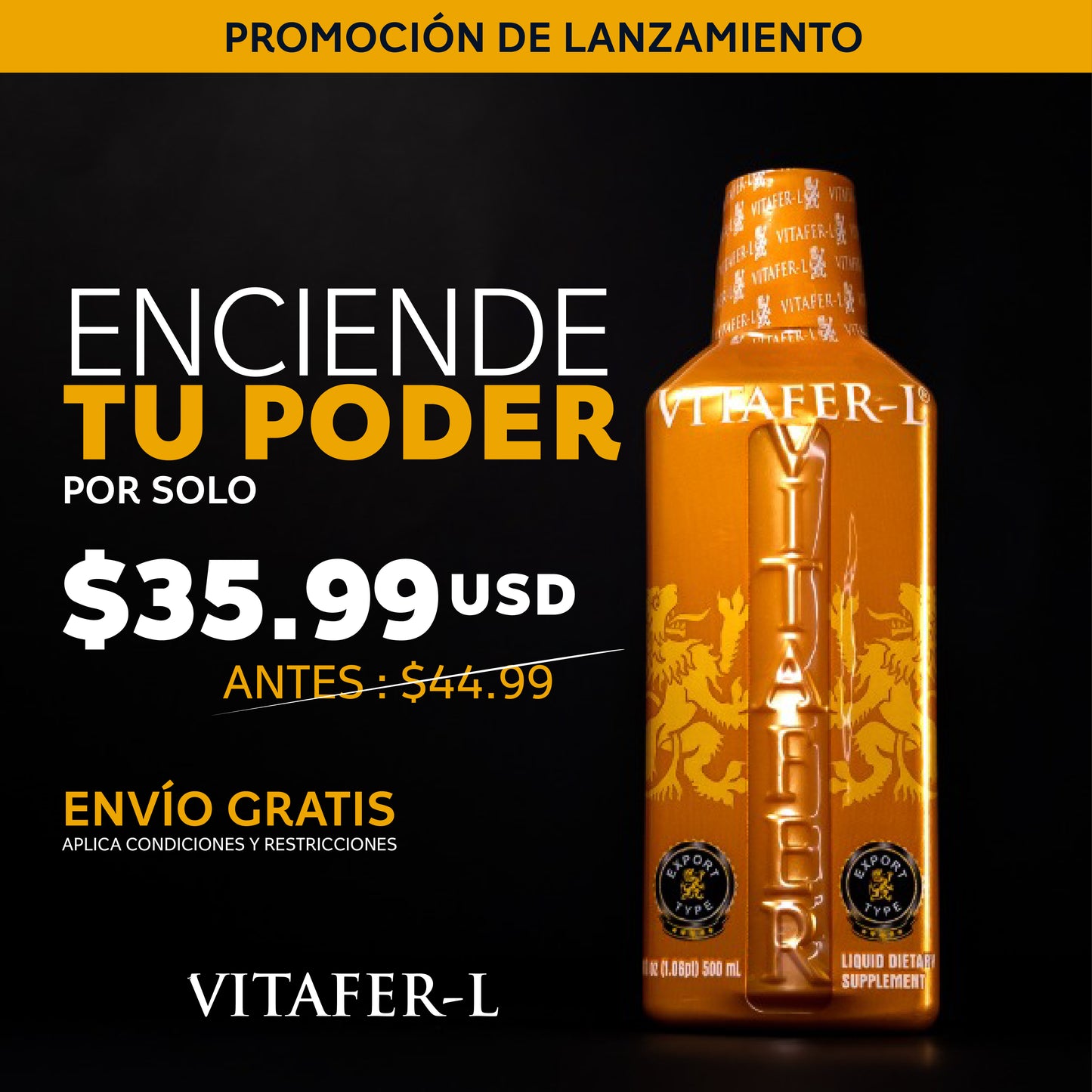 Vitafer-L - Natural Enhancer - 500ml / 16.9 fl (FREE 20ml Bottle)